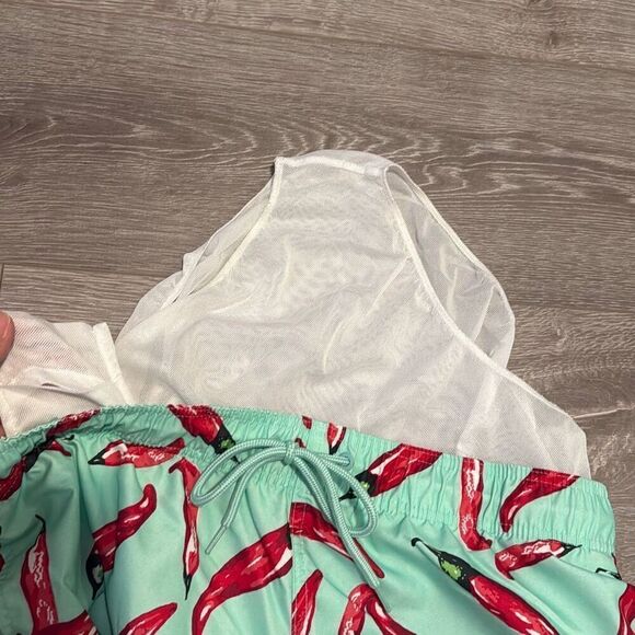 George Men’s Swim Trunks – Chili Pepper Print, Size Large, 5.5” Inseam - Picture 7 of 8